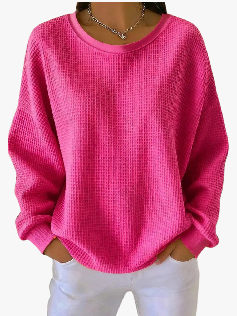 Jersey de manga larga para mujer | Corte holgado con textura