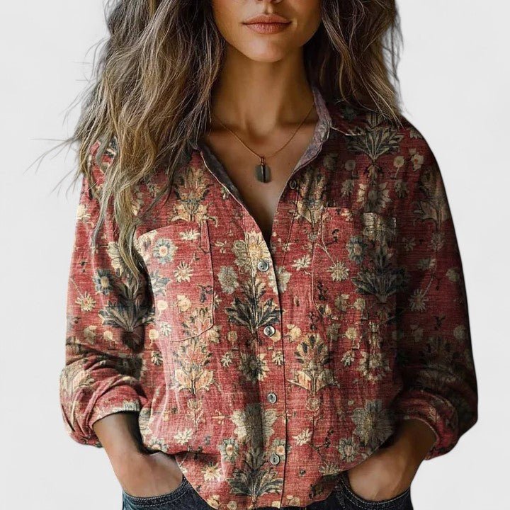 Camicia boho con stampa paisley | Blusa leggera a fiori