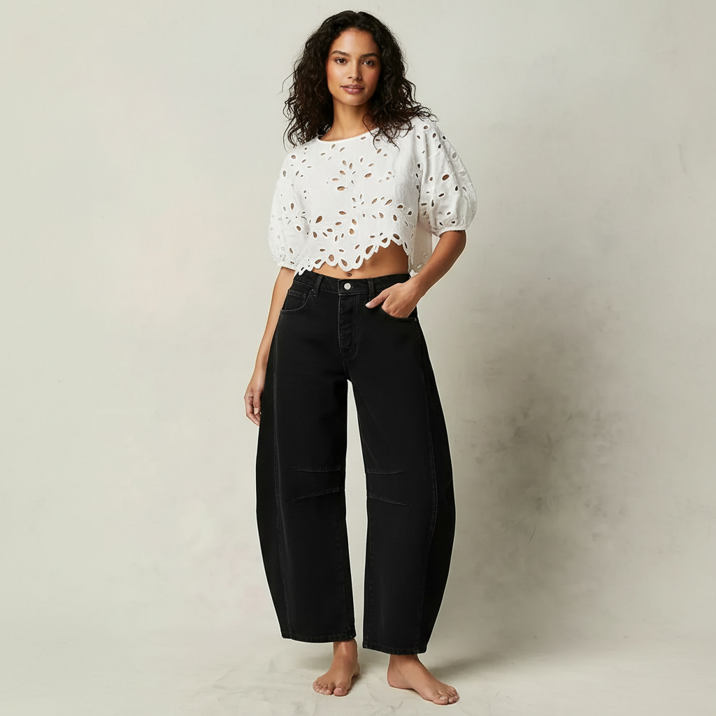 Jean baggy en denim – pantalon wide leg décontracté - Trier / L