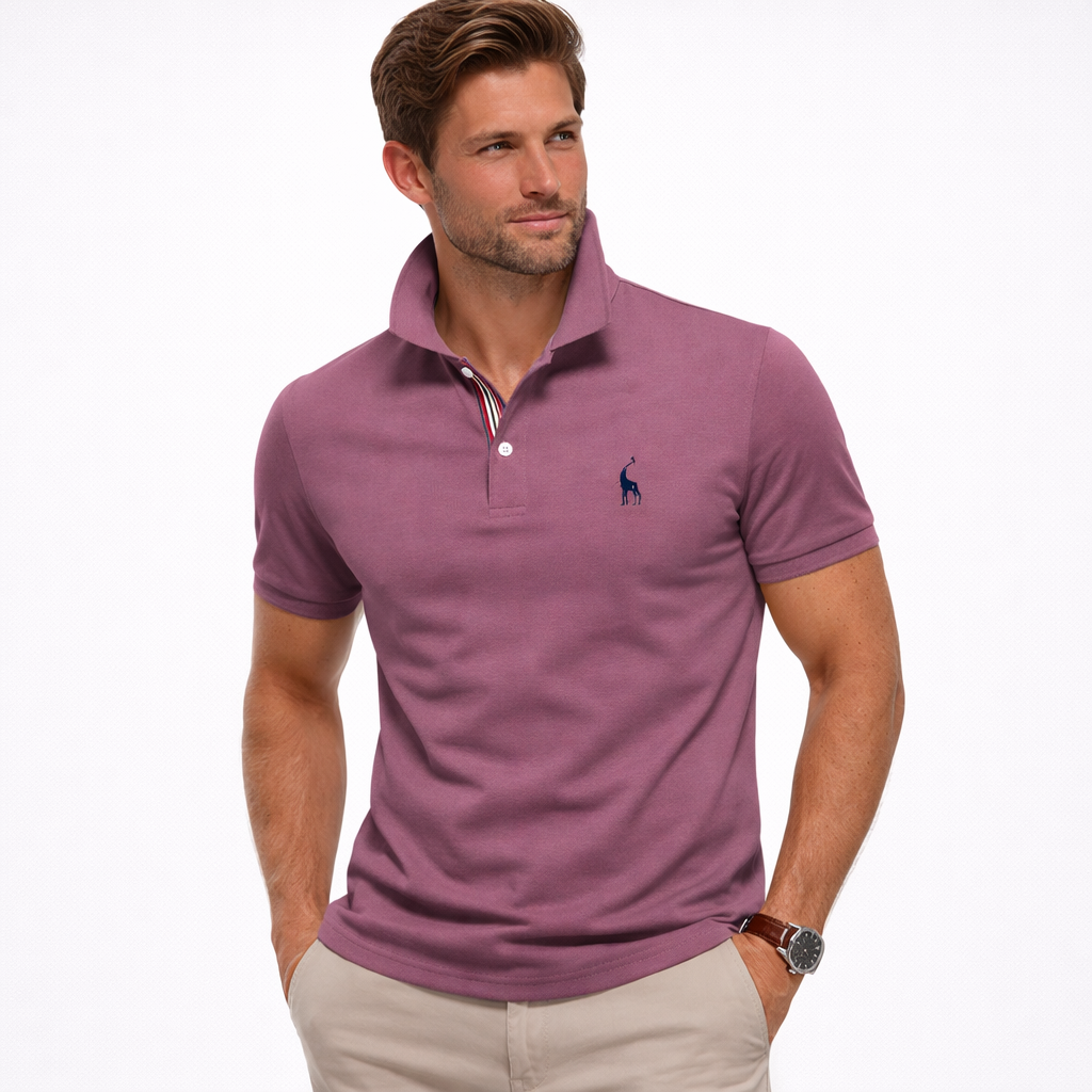 Polo pour homme avec col contrasté - Lilla / 2XL