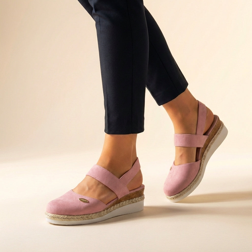 Sandales espadrilles pour femme en daim, idéales pour l’été