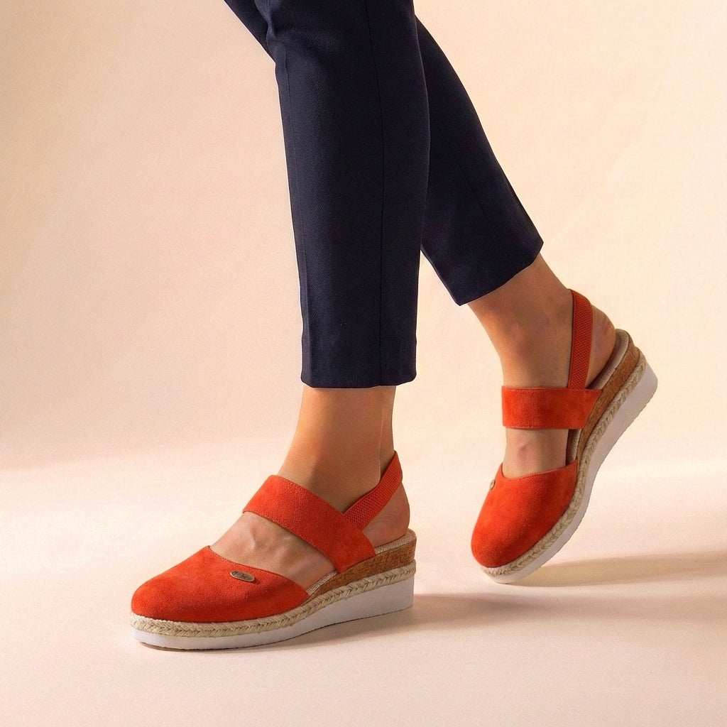 Sandales espadrilles pour femme en daim, idéales pour l’été