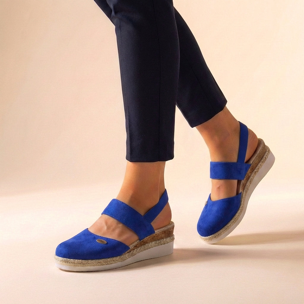 Give me espadrille sandals in suede with braided wedge sole. - Blå / EU 37/UK 4/US 6.5