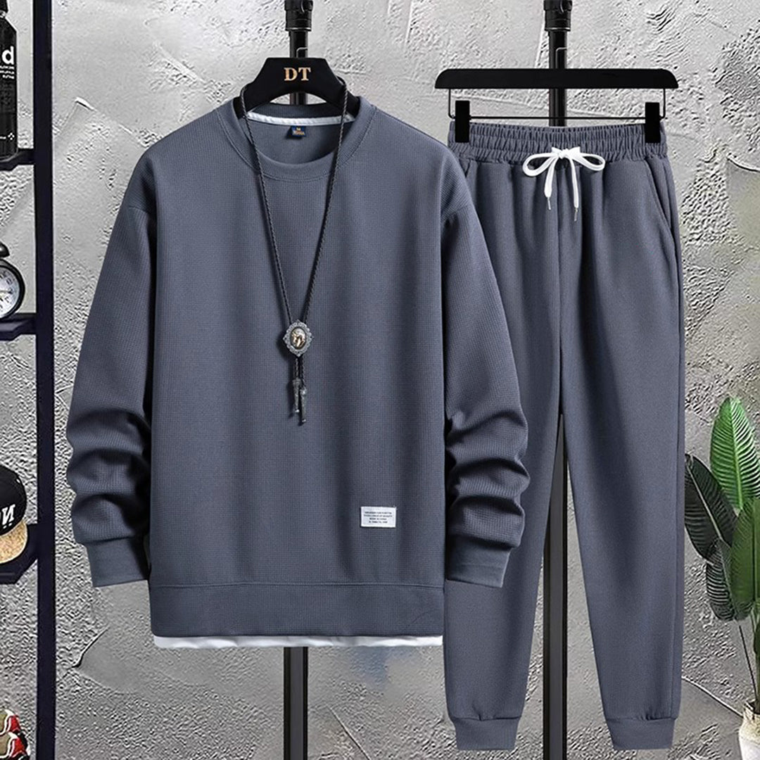 Ensemble de jogging pour homme avec sweat-shirt et pantalon de jogging - Blå / L