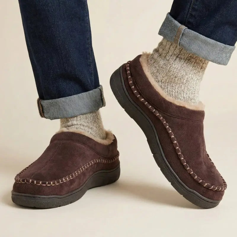 Chaussons fourrés pour homme à coupe large et semelle épaisse - Kaffe / EU 42 / UK 8 / US 9