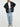 Women's oversized bomber jacket with a leather look and zipper
