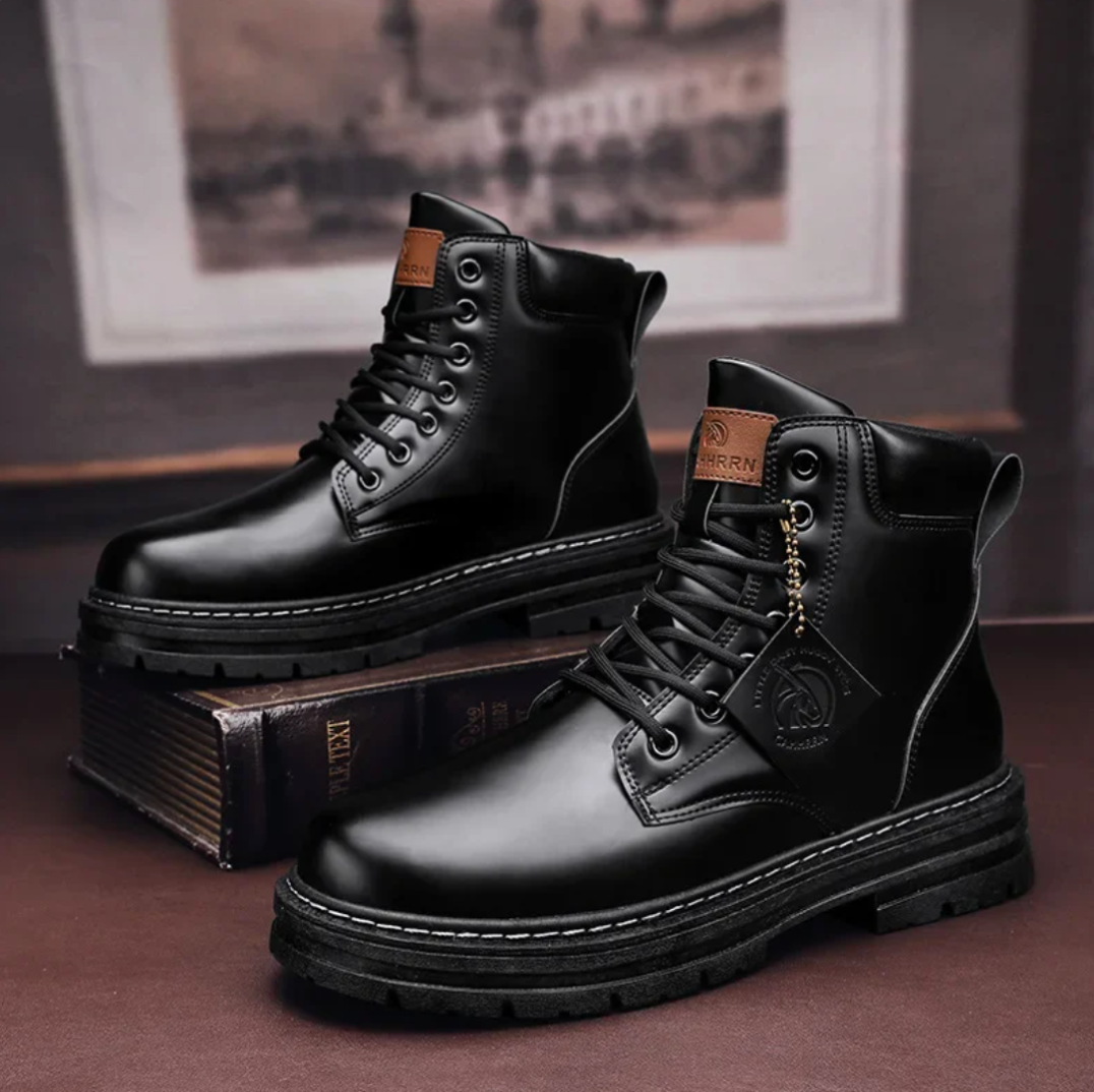 Leather hiking boots – slip-resistant outdoor boots - Sort / EU 39/UK 5.5/US 6.5