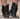 Women's Western Ankle Boots with Fringes and Block Heels