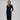 Black Midi Dress with Belt and Figure-Hugging Fit