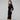 Black Midi Dress with Belt and Figure-Hugging Fit