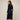 Black Midi Dress with Belt and Figure-Hugging Fit