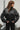 Veste de motard courte pour femme avec col montant et poches
